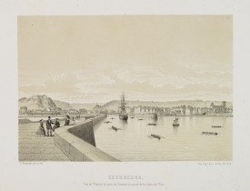 MAUGENDRE, A. -  Cherbourg. Vue de l'Entrée du port de Commerce, prise de la Jetée de l'Est.