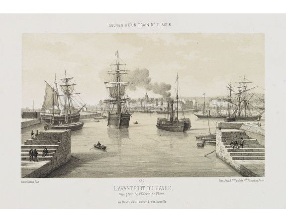 ASSELINEAU. - L'Avant Port du Havre, vue prise de l'Ecluse de l'Eure. ASSELINEAU. - L'Avant Port du Havre, vue prise de l'Ecluse de l'Eure.