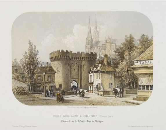 JACOTTET, J. - Porte Guillaume à Chartres.. JACOTTET, J. - Porte Guillaume à Chartres..