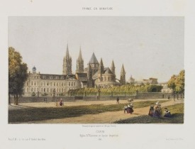 DEROY. -  Caen. Eglise St. Etienne et Lycée Impérial.