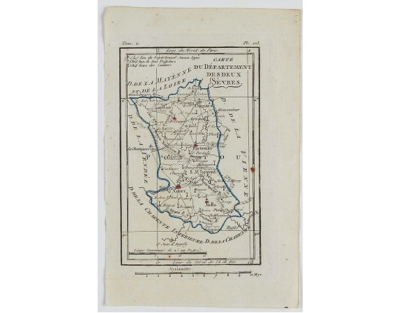 DELAPORTE,L'Abbé. -  Carte du Département des Deux Sèvres.