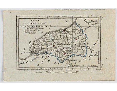 DELAPORTE,L'Abbé. - Carte du Département de la Seine Inférieure. DELAPORTE,L'Abbé. - Carte du Département de la Seine Inférieure.
