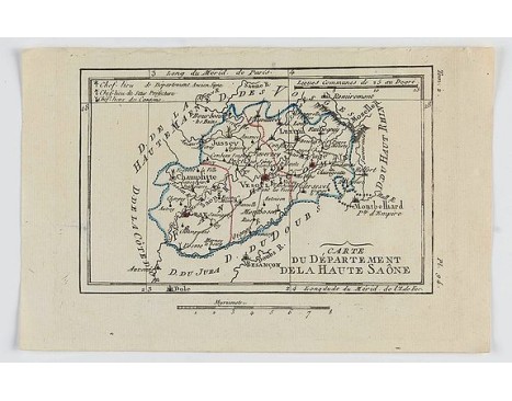 DELAPORTE,L'Abbé. - Carte du Département de la Haute Saône. DELAPORTE,L'Abbé. - Carte du Département de la Haute Saône.