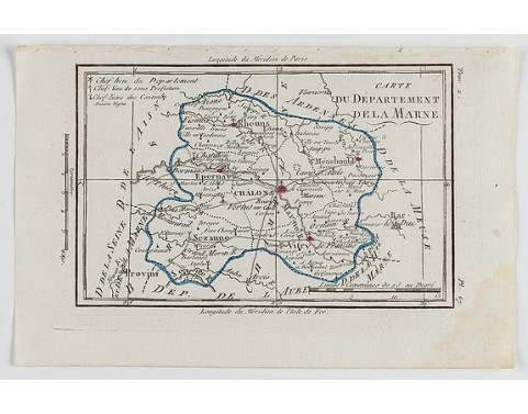 DELAPORTE,L'Abbé. - Carte du Département de la Marne. DELAPORTE,L'Abbé. - Carte du Département de la Marne.