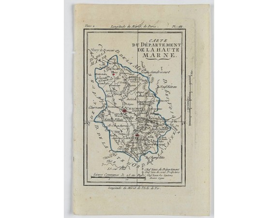 DELAPORTE,L'Abbé. -  Carte du Département de la Haute Marne.