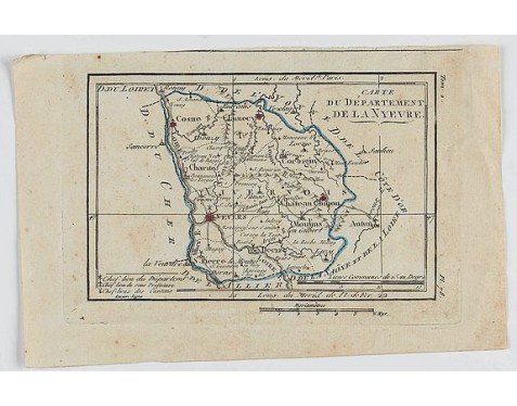 DELAPORTE, L'Abbé. - Carte du Département de la Nyevre. DELAPORTE, L'Abbé. - Carte du Département de la Nyevre.