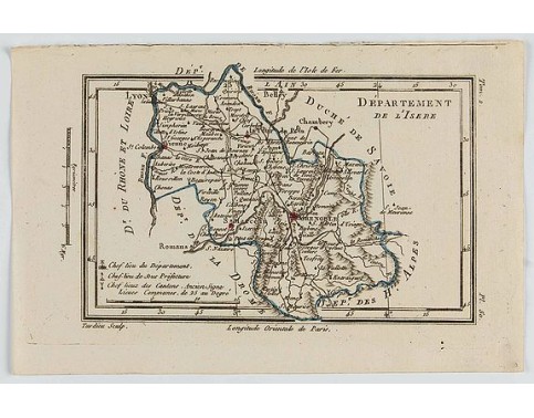DELAPORTE,L'Abbé. -  Carte du Dépt. de l'Isère.