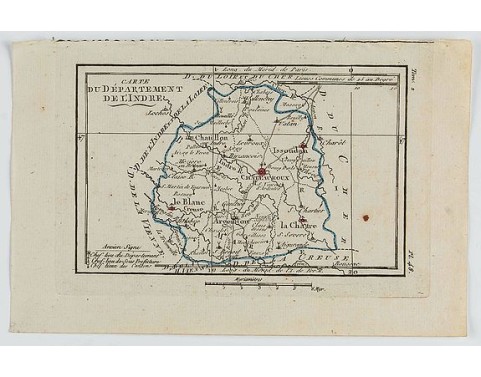 DELAPORTE,L'Abbé. -  Carte du Département de l' Indre.