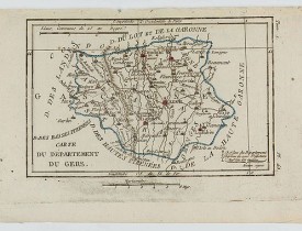 DELAPORTE,L'Abbé. -  Carte du Département du Gers.