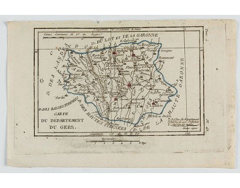 DELAPORTE,L'Abbé. -  Carte du Département du Gers.