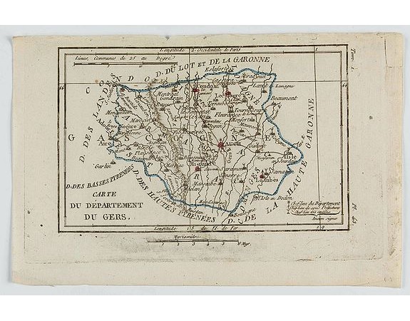 DELAPORTE,L'Abbé. -  Carte du Département du Gers.