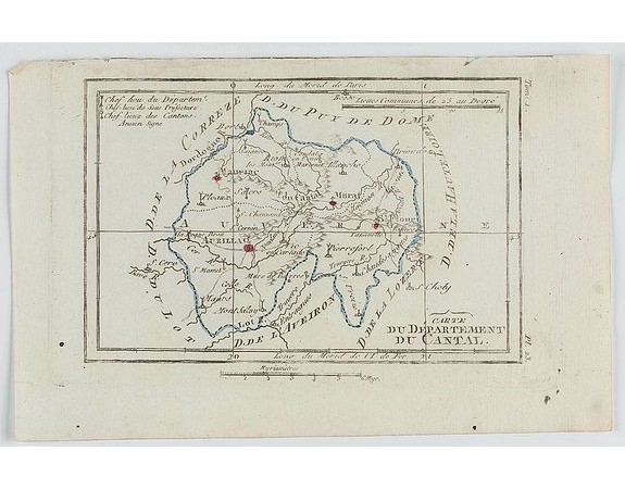 DELAPORTE, L'Abbé. - Carte du Département du Cantal. DELAPORTE, L'Abbé. - Carte du Département du Cantal.