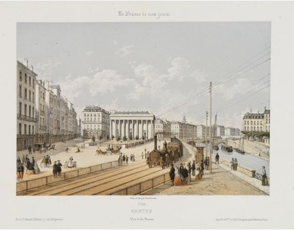 ASSELINEAU, Léon Auguste. - Nantes. Vue de la bourse. ASSELINEAU, Léon Auguste. - Nantes. Vue de la bourse.