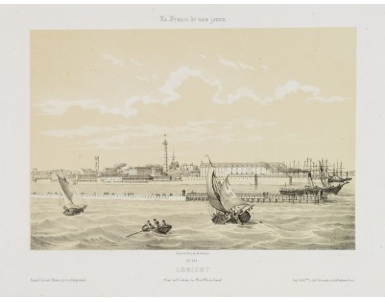 ASSELINEAU, Léon Auguste. - Lorient. Vue de l'Entrée du Port Marchand. ASSELINEAU, Léon Auguste. - Lorient. Vue de l'Entrée du Port Marchand.