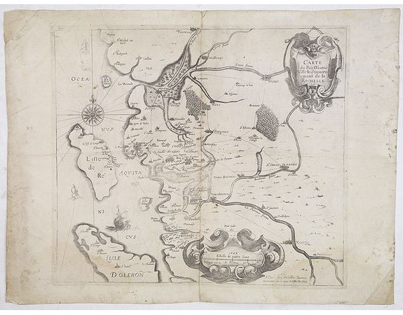 TAVERNIER, M. - Carte du Pais d'Aunis Ville & Gouvernement de la Rochelle. TAVERNIER, M. - Carte du Pais d'Aunis Ville & Gouvernement de la Rochelle.