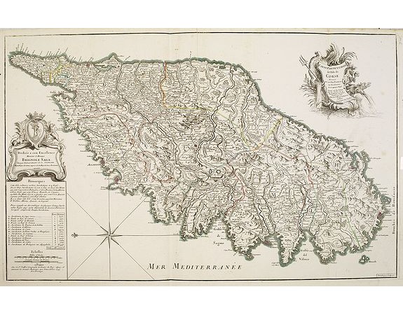 JAILLOT, H. - Carte Particuliere de L'Isle de Corse Divisée par ses Dix Provinces ou Juridictions et ses quatre Fiefs… JAILLOT, H. - Carte Particuliere de L'Isle de Corse Divisée par ses Dix Provinces ou Juridictions et ses quatre Fiefs…