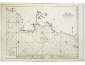 LE NEPTUNE FRANCOIS. -  6.me Carte Particuliere des Costes de Bretagne depuis la Baye d' Hodierne jusqu' a l' Isle de Groa, Contenant les Isles de Glenan.