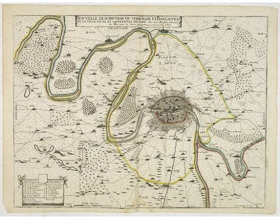 BOISSEAU, J. - Nouvelle description du territoire et Banlieuée de la ville citte et universites de Paris. BOISSEAU, J. - Nouvelle description du territoire et Banlieuée de la ville citte et universites de Paris.