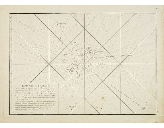 APRES DE MANNEVILLETTE, J-B. N. d'. - [Seychelles].Carte réduite de l'Océan Oriental Septentrional … avec les Isles de Ceylan, Maldives et Laquedives [ au verso carte manuscrite des Seychelles]/ Plan des Isles Mahé [ au verso carte manuscrite de Praslin].