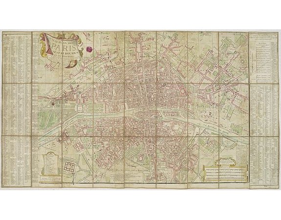 DESNOS, Louis Charles. -  Nouveau plan de Paris ses faubourgs, et ses Environs. Revue, corrigé et Augmenté par le Sr Desnos.