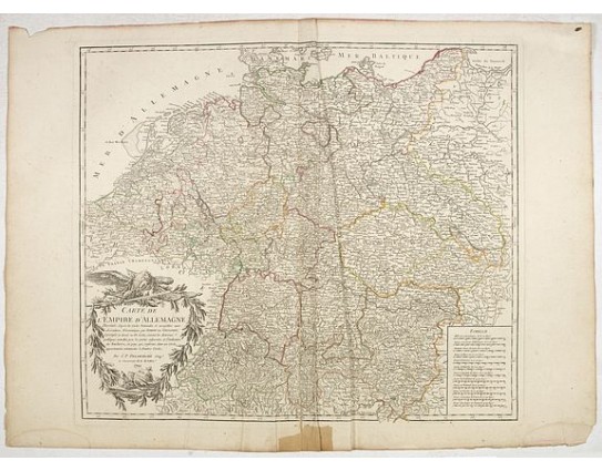DELAMARCHE, C-F. - Carte de l'empire d'Allemagne. . . DELAMARCHE, C-F. - Carte de l'empire d'Allemagne. . .