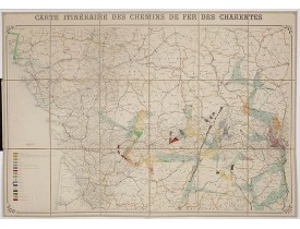 ANONYME. -  Carte itinéraire des chemins de fer des Charentes.