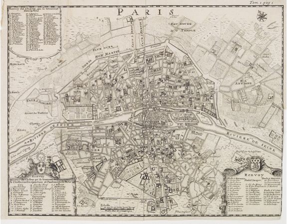 VIVIEN, L. -  Plan de la ville de Paris, divisé en 12 arrondissements et 48 quartiers…