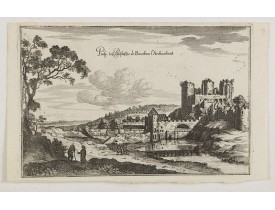 MERIAN, C. -  Prosp. des Schlosses de Bourbon l'Archambaut. MERIAN, C. -  Prosp. des Schlosses de Bourbon l'Archambaut.