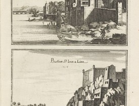 MERIAN, C. -  Porte St. Clair de Lion. / Bastion de St Jean de Lion.