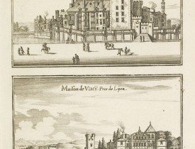 MERIAN, C. -  Château de Moulins. en Bourbonois / Maison de Vimÿ pres de Lyon.