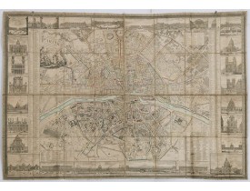 PICHON. -  Nouveau Plan Routier de la Ville et Faubourgs de Paris // Avec ses principaux Edifices et Nouvelles Barrieres.