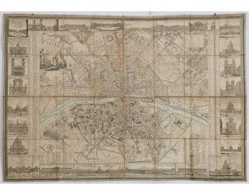 PICHON. -  Nouveau Plan Routier de la Ville et Faubourgs de Paris // Avec ses principaux Edifices et Nouvelles Barrieres.