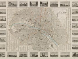 TOUSSAINT, A. -  Nouveau plan routier de Paris, ou guide exact dans cette capitale, divisé en 12 arrondissements et en 48 quartiers.