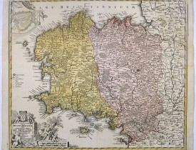 HOMANN, J.- B. -  Tabula Ducatus Britanniae Gallis le Gouvernemt. General de Bretagne.