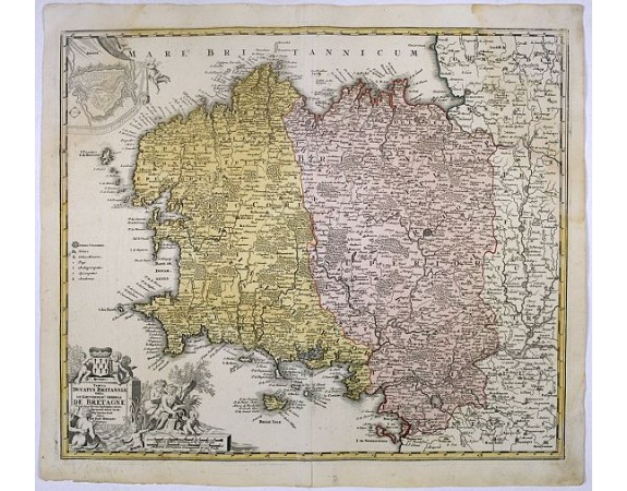 HOMANN, J. B. -  Tabula Ducatus Britanniae Gallis le Gouvernemt. General de Bretagne.