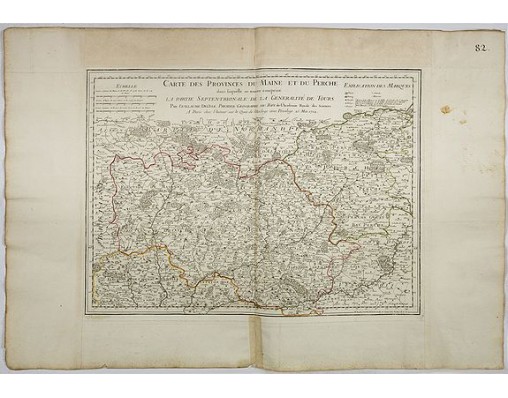 L'ISLE, G. de. -  Carte des Provinces du Maine et du Perche dans laquelle se trouve comprise la partie septentrionale de la généralité de Tours.
