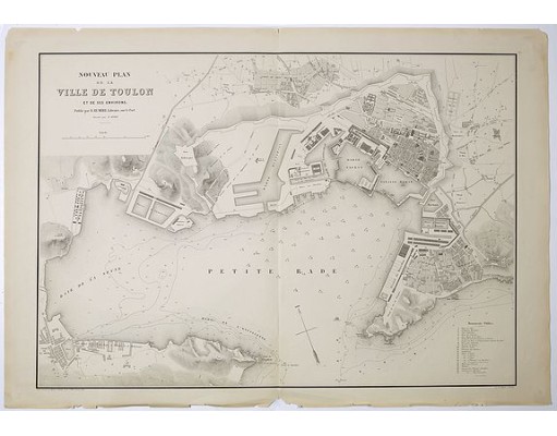 AUDET, P. - Nouveau plan de la ville de Toulon et de ses environs. AUDET, P. - Nouveau plan de la ville de Toulon et de ses environs.