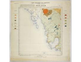 SERVICE GÉOLOGIQUE DE L'INDOCHINE. - Carte géologique de l'Indochine à l'échelle du 1/500 000e. Pak-Nam Bang-Kok.