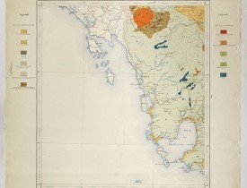 SERVICE GÉOLOGIQUE DE L'INDOCHINE. - Carte géologique de l'Indochine à l'échelle du 1/500 000e. Pak-Nam Bang-Kok.
