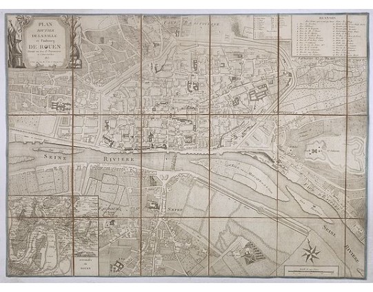 ANONYME - Plan routier de la ville et faubourg de Rouen divisé en ses 13 paroisses et 5 succursales. 1813. ANONYME - Plan routier de la ville et faubourg de Rouen divisé en ses 13 paroisses et 5 succursales. 1813.