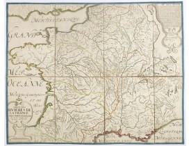 SANSON d’ABBEVILLE (Nicolas). -  Carte des rivières de la France curieusement recherchée.