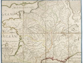SANSON d’ABBEVILLE (Nicolas). -  Carte des rivières de la France curieusement recherchée.
