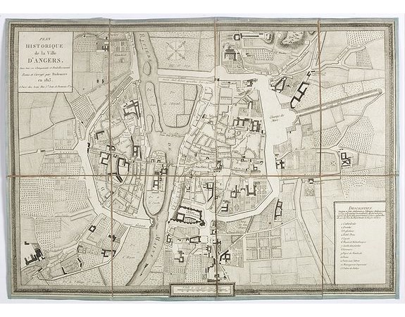 RUDEMARE -  Plan historique de la ville d’Angers, avec tous ses changements et embellissements.