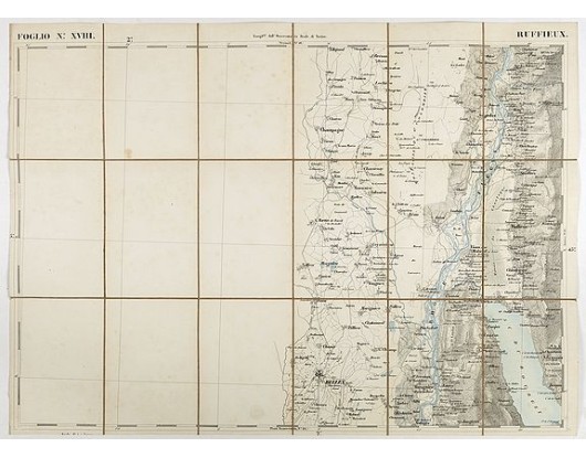 ETAT-MAJOR ITALIEN. - Carte de Savoie. Ruffieux. ETAT-MAJOR ITALIEN. - Carte de Savoie. Ruffieux.