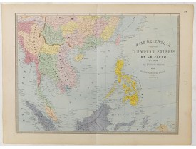 ANDRIVEAU-GOUJON, J. -  Carte de l'Asie orientale comprenant l'empire chinois le Japon les états de l'Indo-Chine et le grand archipel d'Asie ou Malaisie.