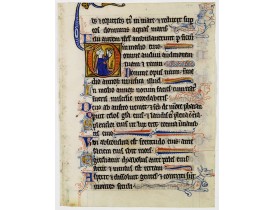 ANONYME. -  Illuminated leaf from a lithurgical Psalter.