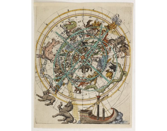 ANONYME -  (Northern celestial planisphere with a pasted volvelle.)