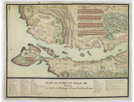 ANONYME -  Plan du port et ville de Mahon du fort st. Philippe et ses fortifications.
