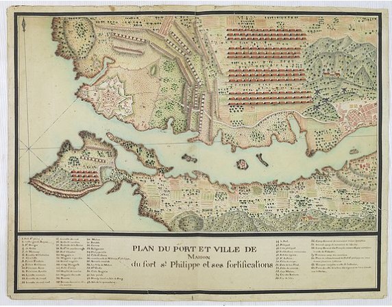 ANONYME -  Plan du port et ville de Mahon du fort st. Philippe et ses fortifications. ANONYME -  Plan du port et ville de Mahon du fort st. Philippe et ses fortifications.