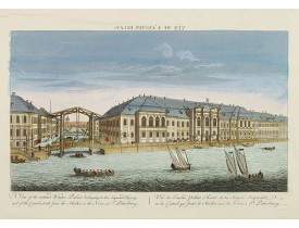 ANONYME. -  Vuë de l'ancien Palais d'hiver de sa Majesté Imperiale et du Canal qui Joint la Moika avec la Neva, a St. Petersburg.